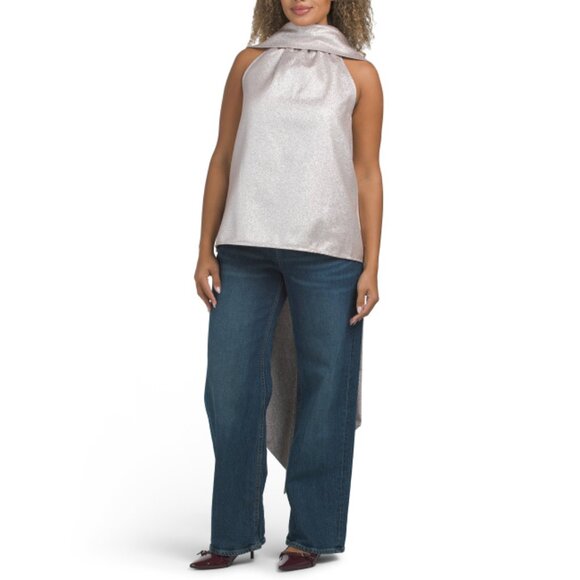 TOCCIN Rose Hattie Sleeveless Tie Neck Top - Picture 1 of 2